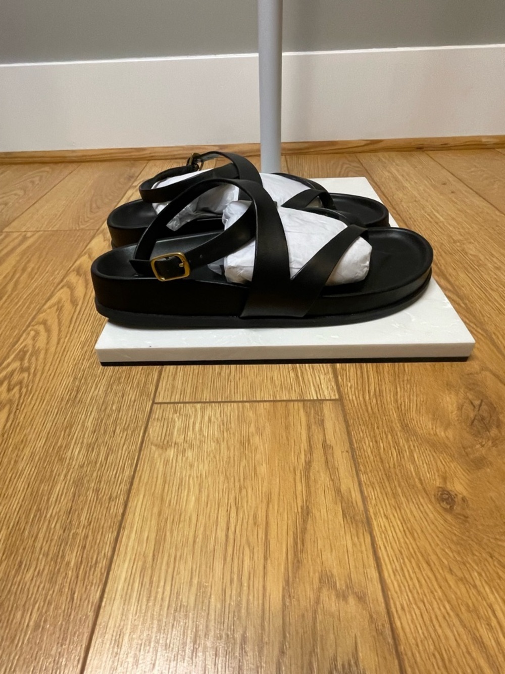 Aqua Black Strappy Slide Sandals - Picture 7 of 8